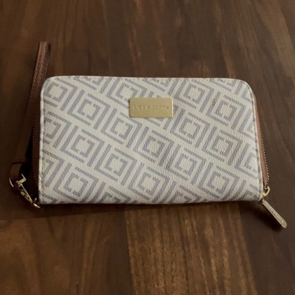 Liz Claiborne Blue and White Clutch